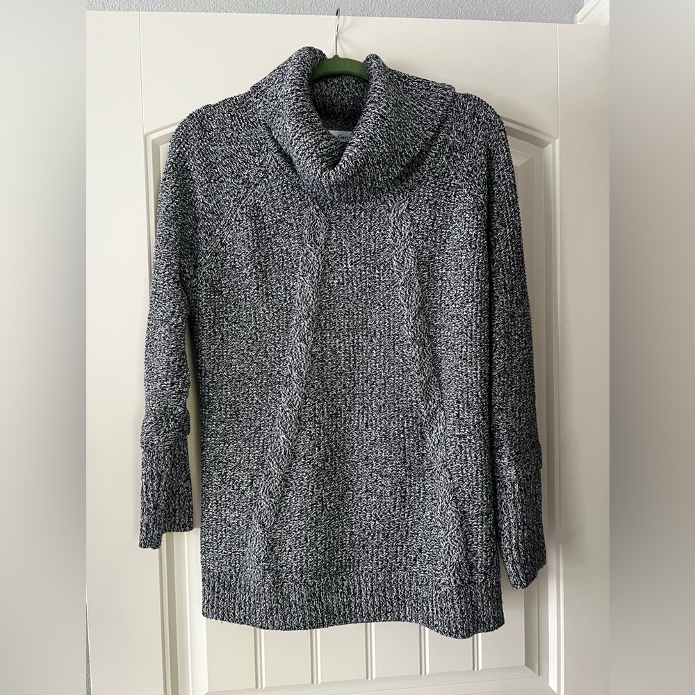 Calvin Klein chunky black/white marled turtleneck